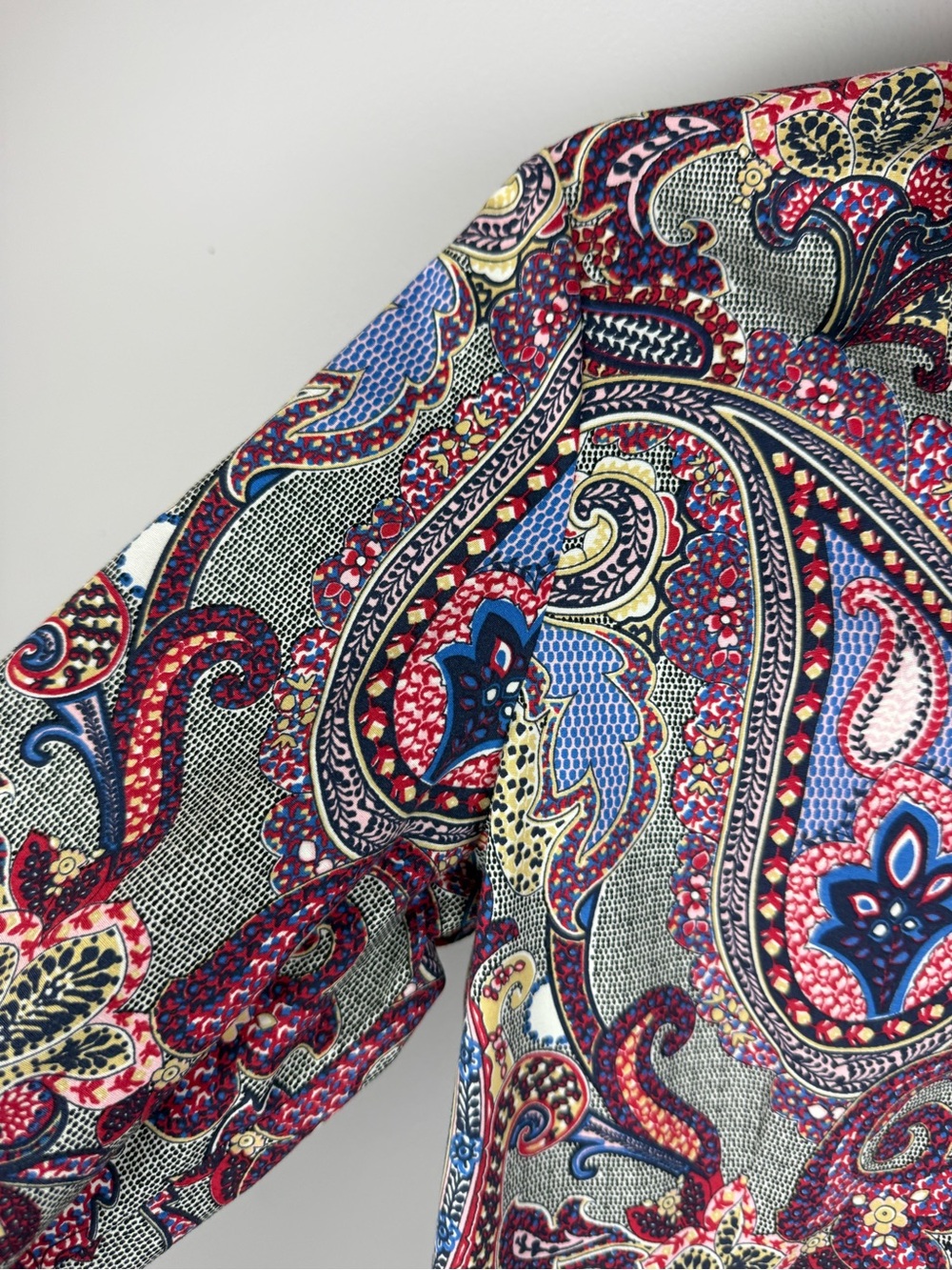 ERFO Vibrant Paisley Print Button Down Shirt EU 36 / US 6 Stretch Cotton - Picture 4 of 14